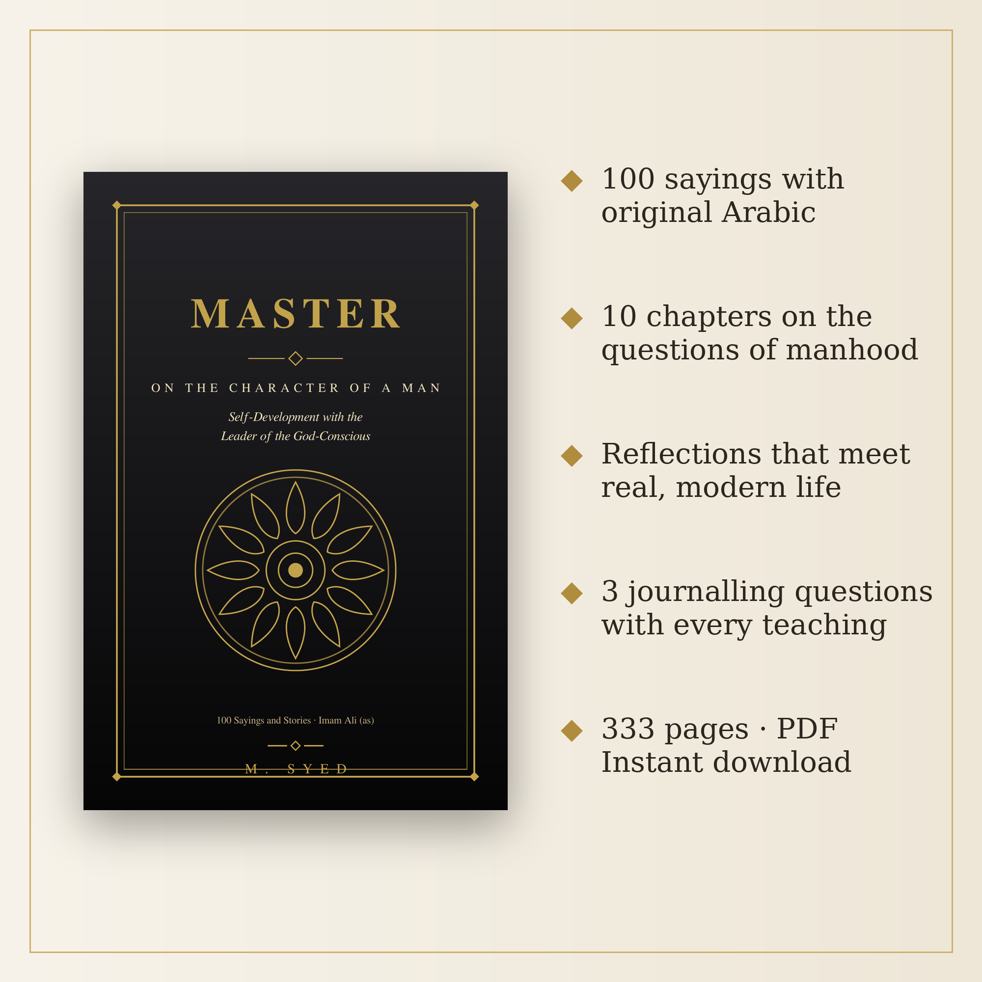 Master: On the Character of a Man — 100 Sayings of Imam Ali (as) | eBook (PDF)