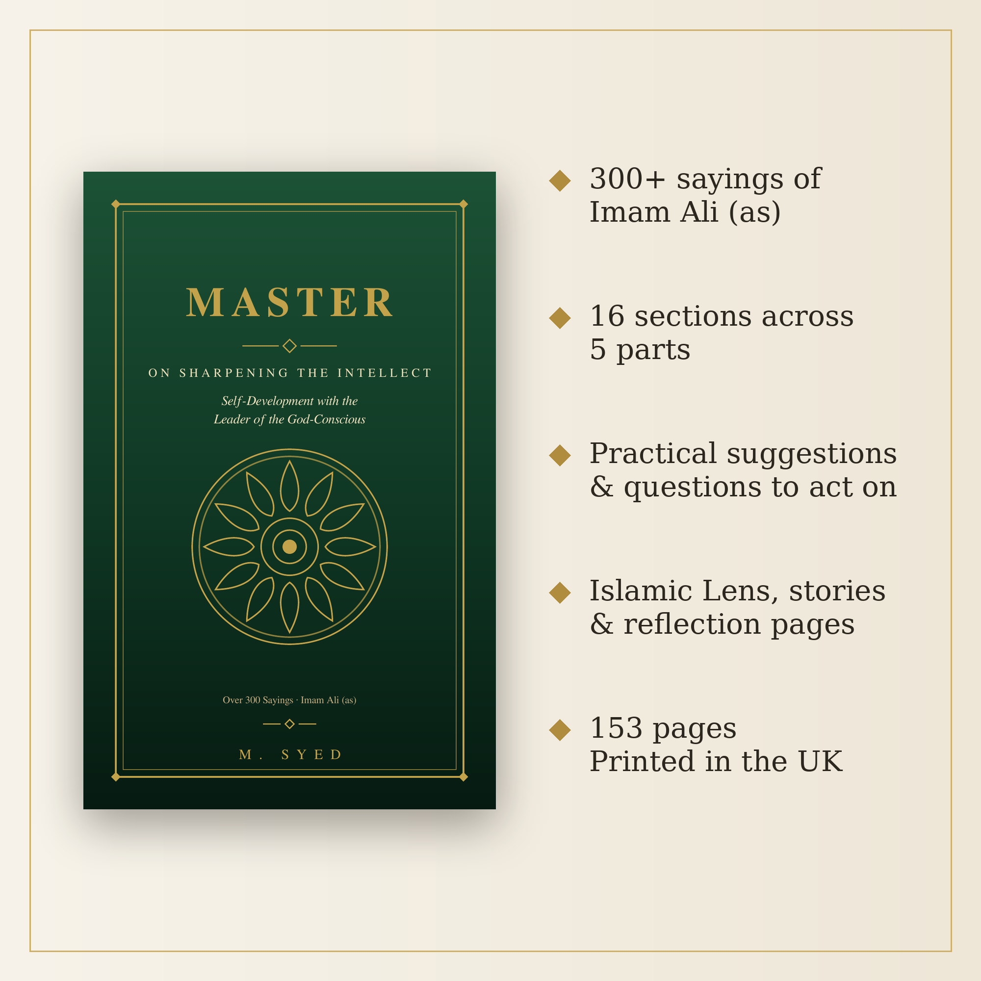 Master: On Sharpening the Intellect — Self-Development with Imam Ali (as) | Hardback